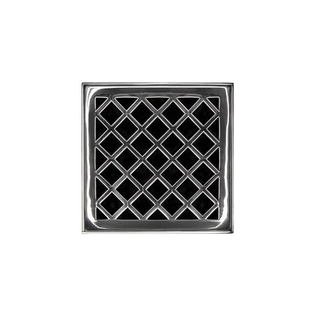 Infinity Drain 4"x4"XDB4 CmpltKit W/XPlate-PS W/PVC BndFlange DrnBdy, 2", 3"4"OUTLT XDB_4_P_PS